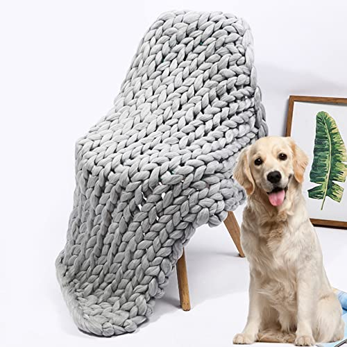 XYXHEII Dicke Gestrickte, Gestrickte Grobe Strickdecke Wolle Kuscheldecke Grobstrick Wolldecke Strickdecke Tagesdecke Überwurf Decke Zuhause Dekor (B 60x60cm)