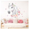 DEKO KINDERZIMMER Wandsticker Pferdekopf mit Blumen Wandtattoo Schmetterlinge Mädchen Babyzimmer Wandaufkleber Tiere Wanddeko DK1046-2