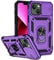 Hitaoyou iPhone 13 Case, iPhone 13 Case with Camera Cover & Kickstand Military Grade Shockproof Heavy Duty Protective with Magnetic Car Mount Holder Phone Cases for iPhone 13 Dark purple