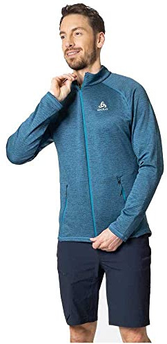 Odlo Herren Langarm Shirt mit Reißverschluss TENCIA, Saxony Blue Melange, XXL