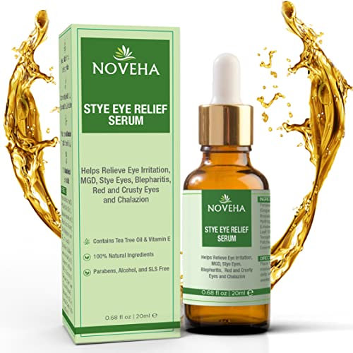 NOVEHA Sérum anti-stye – Mélange à base de plantes avec huile d'arbre à thé, d'avocat et de pépins de raisin – Soin hydratant doux pour les couvercles et les cils – 20 ml