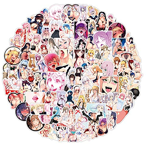 100 Stück Sexy Anime Aufkleber für Laptop, Stoßstange, Skateboard, Wasserflaschen, Computer, Telefon, Anime Aufkleber Pack für Kinder/Jugendliche