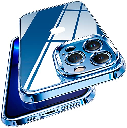 ivoler Anti-Jaunissement HD Clair Coque pour iPhone 13 Pro Max 6.7 Pouces, [Protection Caméra] Mince Transparent Étui de Protection en Silicone Antichoc, Rigide PC Bumper Housse