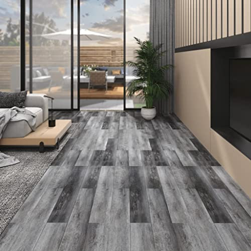 INLIFE PVC-Laminat-Dielen 4,46 m² 3 mm Selbstklebend Glänzend Grau,27.05kg,146579
