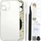 ZHUROUPU Rear Back Cover Glass (without Logo) Replacement Compatible with iPhone 12 Pro MAX, Professional repair Tool kit, Pre-Installed Adhesive and Rubber Bands (6.7 inch/Silver)