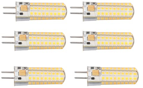 KIMISS 6Pcs Gy6.35 LED, 700lm 72 LED 360 Gradi Gy6.35 LED Lampadina 7W AC DC12V G 6 35 G6.35 Corn Light per Lampade a Sospensione Soffitto Luce Calda (2700K 3000K) (Luce calda)