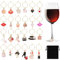 SANNIX 24 Pcs Marques Verre à Pied Marqueurs de Verres à Vin Élégants Charmes de Verre à Vin pour Fêtes, Réceptions et Événements pour Décorations Festives Anti-Perte (Designs Variés)