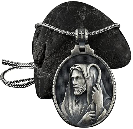 Männer Frauen Vintage Wikinger Amulett Halsketten Boutique Anhänger Unisex Jesus Retter Christa, Halskette, Medaille Handgemacht Spiritueller Glaube Religiöser Amulett Schmuck/Vintage Silber Jes