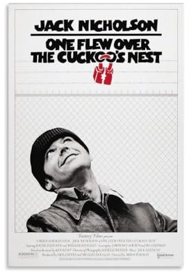 Filmposter One Flew Over The Cuckoo S Nest, dekoratives Gemälde, Leinwand, Wandposter und Kunstdruck, modernes Familienschlafzimmer, Dekor-Poster, 40 x 60 cm