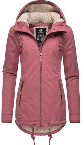Ragwear Damen warme Winterjacke kurz wasserdicht mit Kapuze Zuzka Winter Dusty Rose023 Gr. S