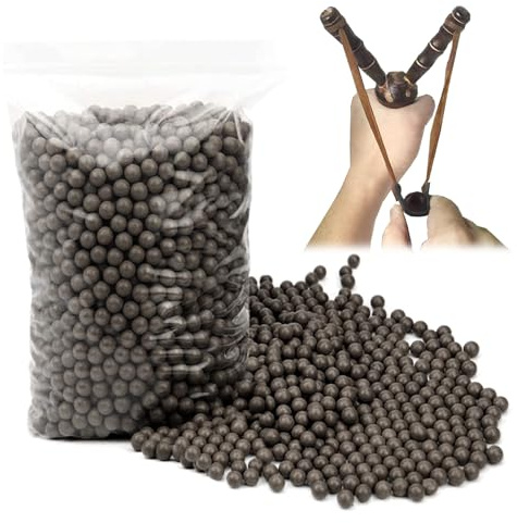 Wekuw 400 Pcs Fionda Professionale Caccia Mud Ball,Palla di Slingshot,Palla di Argilla,Centrifuga di Munizioni Fionda Palline in Acciaio Munizioni per Tiro Catapulta Caccia Potente (8mm)