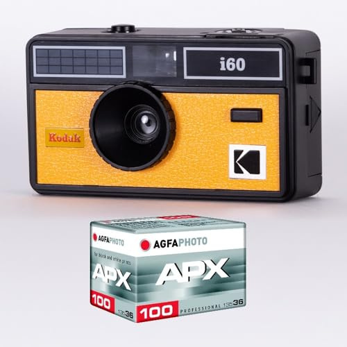 KODAK DA00258 Fotoapparat i60 und 1 ISO-Film mit 36 Aufnahmen, optisches Objektiv 31 mm, geeignet für Filme ISO 200/400/800, für 35-mm-Farbfilme, Gelb