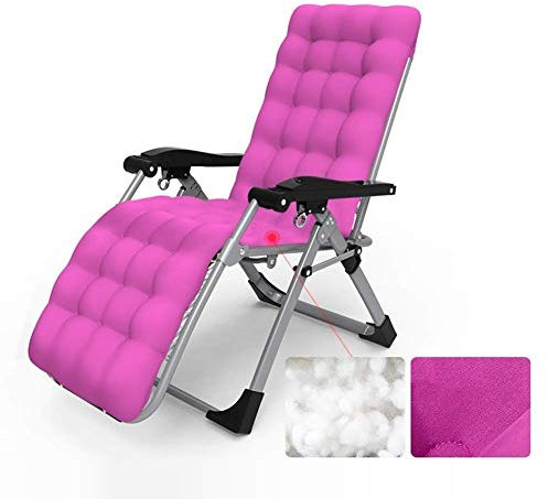 Bequemer Zero-Gravity-Stuhl, Liegestuhl für den Außenbereich, extra breiter, Verstellbarer Liegestuhl für Terrasse, Garten, Strand, Pool, mit Kissen (Farbe: Lila)