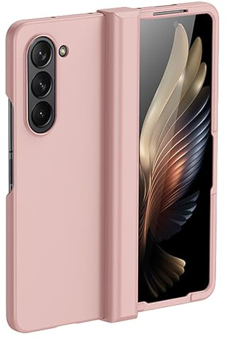MFAOSHI Coque pour Samsung Galaxy Z Fold 6, Couverture Complète Charnière Housse, Mince Givrée Toucher Soyeux Antichoc Étui,Rose