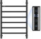 VEVOR Scaldasalviette Termoarredo, Portasciugamani Riscaldato con 6 Barre, Scaldasalviette Impermeabile con Timer e Display LED, 5 Livelli di Temperatura Regolabili, Montaggio a Parete, Nero