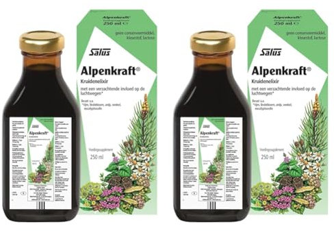 Salus Alpenkraft - Sciroppo a base di erbe e oli essenziali per il benessere di naso e gola - 250ml (Confezione da 2)