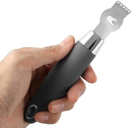 Lemon Zester Peeler, Multifunctional Lemon Zester Fruit Peeler with Hanging Loop Lemon Twist Peeler Fruit Peeler Citrus Zester Tool for Cocktail Kitchen Home Bar (Black-1)