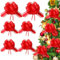 Gjinxi Rosa Große Ziehschleife Schleife 6 Pcs Geschenkband 40cm Large Pull Bow Zugband Polyband Dekoschleife Geschenkschleife Geschenke für Tüten Zuckertüten Basteln Hochzeitsdeko Dekorieren(Rot)
