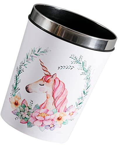 PRETYZOOM Unicorn Trash Can for Bedroom Living Bathroom Waste Bin for Home Office Boys and Girls