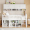 I0I&I0I Kinderbett 90x200 cm Holz mit Staufächern, Sicherheitsleiter und Einzelbett-Design – Platzsparend, stabil und ideal für das Kinderzimmer, maximale Sicherheit und Stauraum (Weiß)