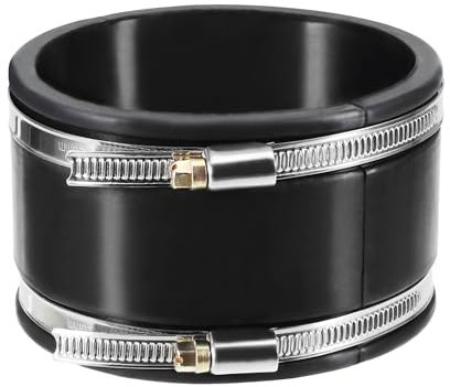 Manchon en Caoutchouc Ø 100 mm, Adaptateurs de raccord de tuyau avec deux colliers en acier inoxydable, Manchon flexible de réduction du bruit pour ventilateur tubulaire
