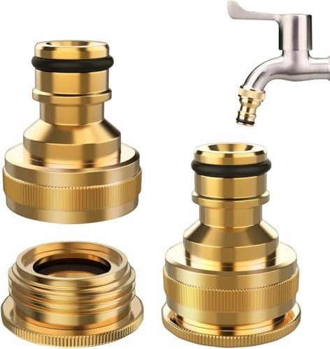 HARY Wasserhahn Adapter 2 Stück,3/4 Zoll Schlauchanschluss Wasserhahn 1/2 Zoll Gardena Hahnverbinder für Home Yard/Waschmaschine Gewinde Wasserhahn