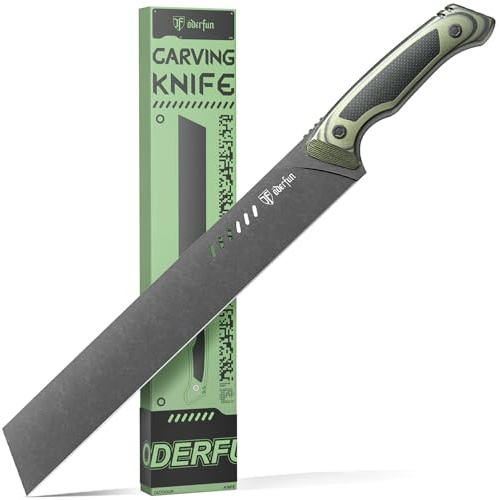ODERFUN 12 Inch Slicing Carving Knife - Rust-Resistant Full-Tang Steel, G10 Non-Slip Outdoor Handle - BBQ & Brisket Knife for Spanish Ham, Turkey - Professional Chef Knife-Gift For Men
