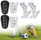 SKIKHN 2 Paar Mini Schienbeinschoner & 2 Paar Fußball Socken,9.9X 6.1cm Mini Shin Pads mit Sportsocken Fußball Anti Rutsch Grip,Fußball-Schutzzubehör,Mini Beinschutz für Erwachsene Jugendliche Kinder