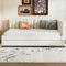 Moimhear Polsterbett, 140x200cm, Ausziehbares Schlafsofa, Multifunktionsbett mit Lattenrost, Jugendbetten Kinderbetten Gästebetten, Samtstoff (Beige)