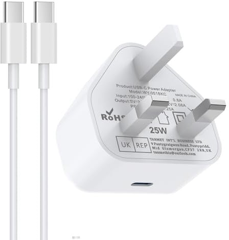 for Samsung Fast Charger Plug and Cable 1M, Samsung USB C Charger and Lead USBC to Type C Charging for Galaxy S25 S24/S23/S22/S21 FE/S20/A16/A15/A14/A13/A12/A32/A33/A34/A35/A52/A53/A54/A55/A05S/A20E