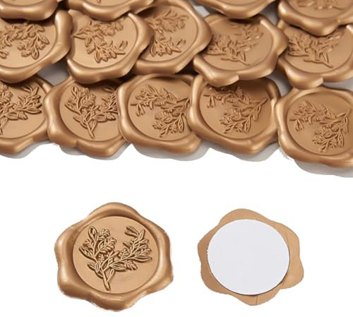 20 Stück Wachssiegel Selbstklebends, Wachssiegel Hochzeit, Vintage Goldene Wachssiegel Selbstklebend, Fertige Wachssiegel Selbstklebend, Für Einladungen, Umschläge, Geburtstage und Partys