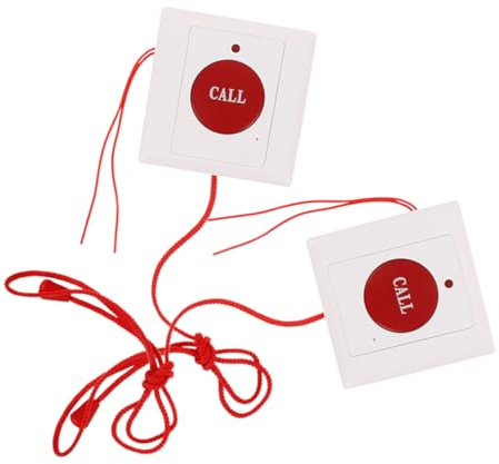 ABOOFAN 2pcs Elderly Help Button Wall Mount Emergency Call Button Sos Alert for Elderly Home Safety Caregiver Calling System