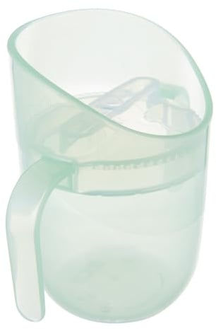 LOVI Trainingsbecher für Kinder Genius 150 ml, Trinken ohne Zurücklehnen, Neutral für Kiefer und Sprache, Transparenter, Für kleine Hände (Pistachio)