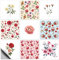 CHGCRAFT 18 Stück 9 Stil Vintage Blumen Patten Fliesen Aufkleber Rosen Gänseblümchen Peel and Stick Wandfliesenaufkleber Wasserfeste Selbstklebende für Küche Bad Wandkunst Dekor 6×6 Zoll