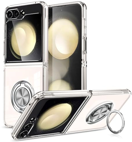 XYWCAI Magnetische Handyhülle Samsung Galaxy Z Flip 7 - Harte PC-Hülle und TPU-Silikon-Case, Transparente Schutzhülle für z flip 7 hülle（Transparente）