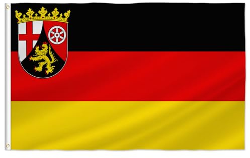 PTEROSAUR Rheinland-Pfalz Flagge, 90 x 152 cm, Deutschland-Pfalz, Dekoration für drinnen und draußen, Dekoration
