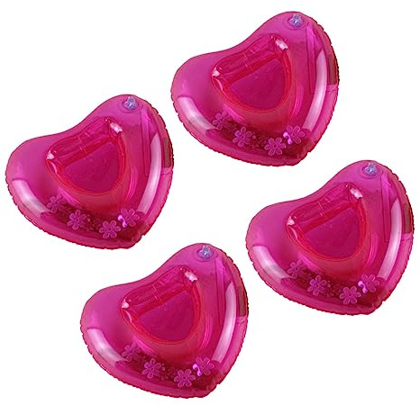 FRCOLOR 4 pièces Support de Boisson Gonflable Forme de Cœur pour Plage Événements Fêtes Accessoire de Piscine Décoratif