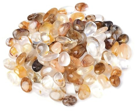 400g Kieselsteine, 3-5mm Trommelsteine Kristall Chips, Dekosteine für Vasen, Blumentopf Deko Sand Steine Kieselsteine Halbedelsteine für Sukkulenten Terrarium DIY