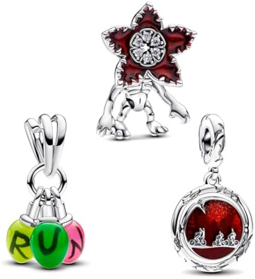 PHCLASY Fleur 3 pièces Charme Noël Bead Compatible Pour Européen Bracelets et Colliers Christmas Charms et Perles Pour Femme