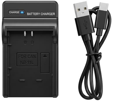NB-11L USB Charger for Canon PowerShot ELPH 110 HS 115 130 320 HS, IXUS 132 150 155 160 170 275 HS, Camera Battery Charger Type-C, NB 11LH Battery Charger, Universal Camera Battery Charger for Travel