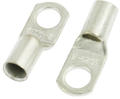 sourcing map 5 Pcs 25mm2 Copper Cable Terminal Connector for 8mm Bolt Hole