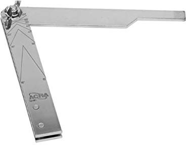 Acha 300mm - Falsa Escuadra De Acero Cromado Mate, Graduada