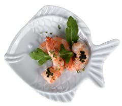 Holst Porzellan Fish Nemo Lot de 6 Assiettes à Poisson/Assiettes à Poisson 12 cm Blanc 12 x 10,5 x 1,5 cm