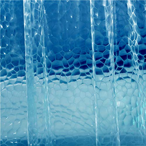 Adwaita Cortina de Ducha Transparente con diseño de Cubo de Agua en 3D, Resistente al Moho, sin olores, sin Productos químicos, Respetuoso con el Medio Ambiente (Azul)