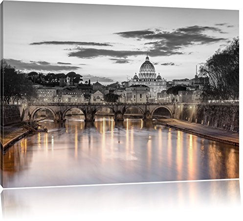 Pixxprint der Basilika St. Peter in Rom, Größe: 80x60cm, Leinwandbild, fertig gespannt, Wandbild, Dekoration, Kunstdruck, kein Poster