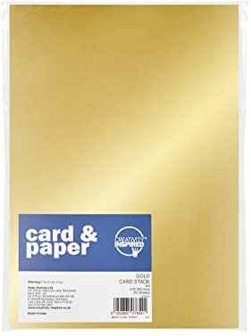 Creativity Inspired Basic Gold A4 170 g/m² Kartenpackung, 50 Blatt, einseitig zum Basteln, Kunstaktivitäten für Kinder und Scrapbooking, ideal für Hobbyisten und professionelle Bastler, Erwachsene und