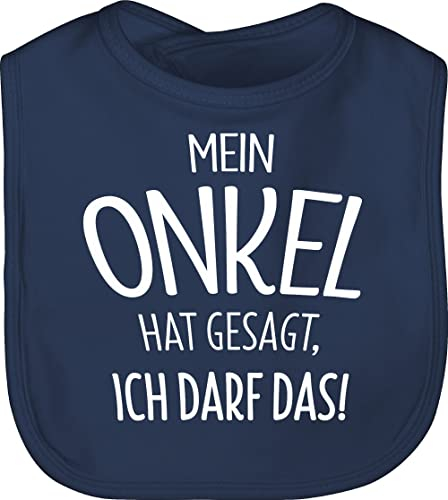 Shirtracer Baby Lätzchen - Sprüche - Mein Onkel hat gesagt ich darf das - Unisize - Navy Blau - geschenkideen fuer neffe lustige babysachen spruch uncle schlabberlatz geschenke für neffen