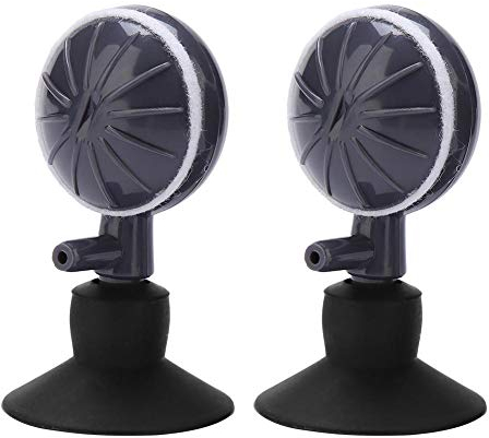 Zerodis 2 Stück Luftsteinscheibe mit Saugnäpfen, Luftstein-Diffusor, rotierender Typ einstellbarer Sauerstoff für Aquarien, Hydrokultur-Pumpe