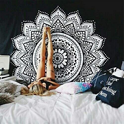 GLITZFAS Mandala Wandteppich Tapisserie Indische Tuch Böhmische Wandtuch Wandkunst Schlafzimmer (D,200 x 150 cm)