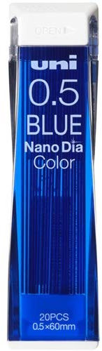 Mitsubishi Bleistift Uni Nano Diamond Color Mine, 0,5 mm, Blau, 2 Stück